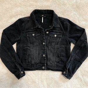 Free People Jean Jacket Black Denim Size XS